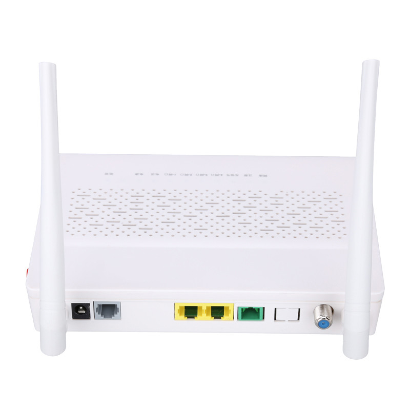 2.4 گیگاهرتز چند کاره XPON ONU 1FE 1GE WIFI POTS CATV رنگ سفید FTTH ONU ONT