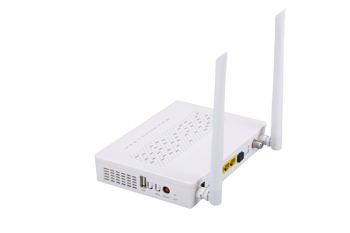 TX 1310nm RX 1490nm FTTH ONU ONT 3FE 1GE WIFI POTS CATV 2T2R Mode 5DBI Gain Frequency 2.4G
