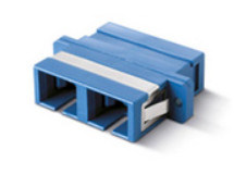 Low Insertion Loss SC Fiber Optic Adapters Flange Ceramic And Phosphor Bronze Sleeve Material Duplex