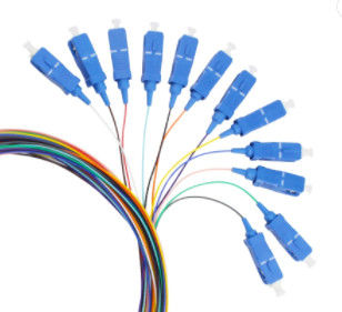 12 هسته 1M فیبر نوری Pigtail SC / UPC برای ارتباطات از راه دور