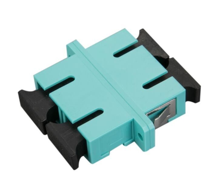آداپتور شبکه فیبر نوری Aqua SC MM OM3 DX فلز جوشکاری با فلنج