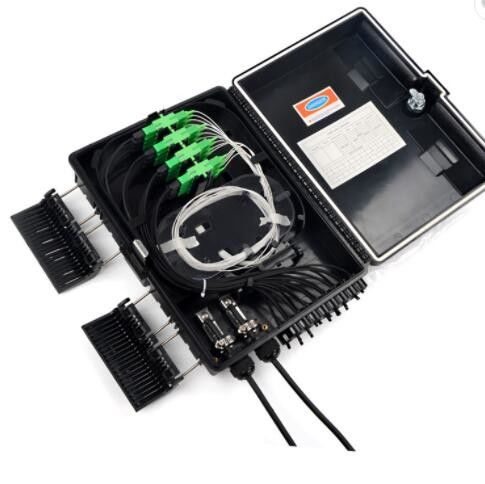 Terminal Box 16 Core Ftth 2 Inlet ، 16 Outlet For Drop Cable جعبه فیبر نوری جعبه سیاه