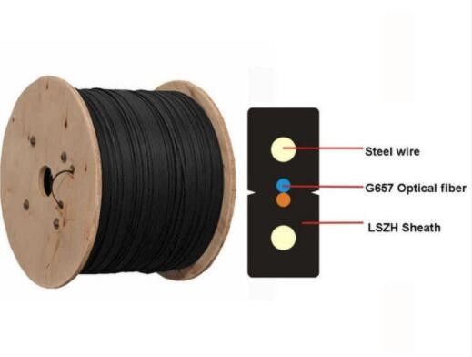 کابل پچ فیبر نوری LSZH 1 2 4 Core Ftth Drop Cable