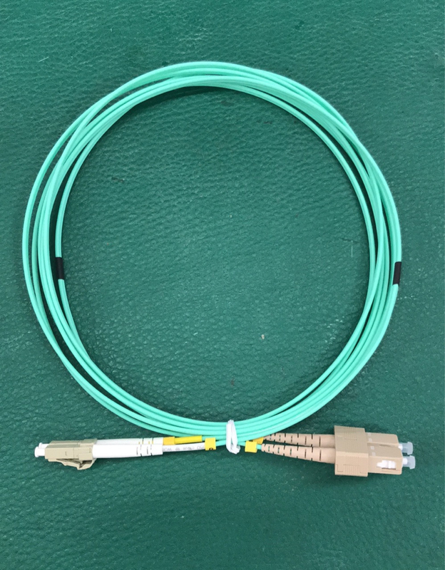 کابل وصله فیبر آبی چند حالته LC LC Duplex Patch Cord OM3-300 2.0mm قطر