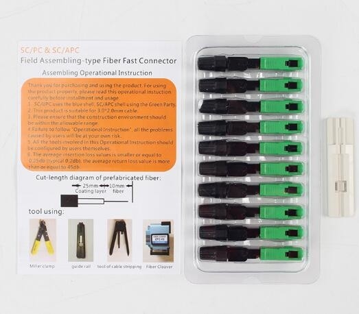 قالب جاسازی شده SC APC Quick Connector Insertion Loss 0.3DB نوع پولیش