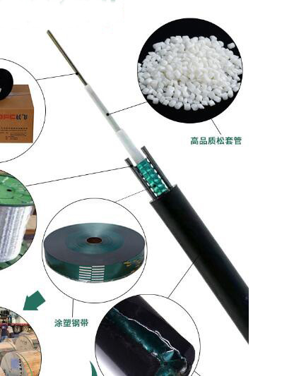 کابل فیبر نوری 4 هسته ای در فضای باز GYXTW-4B1.3 تک حالته