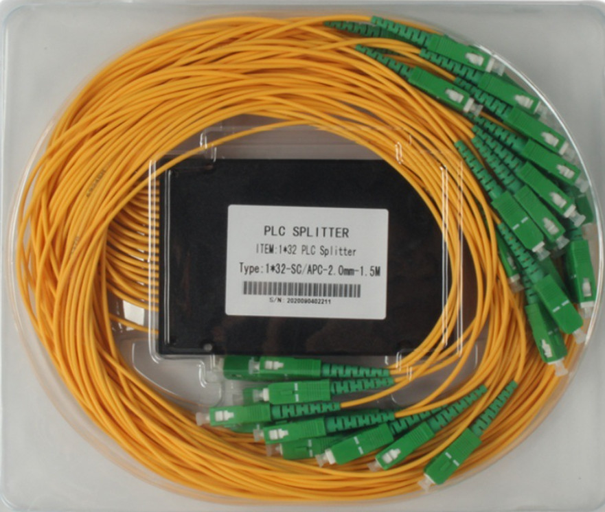 فیبر نوری شکافنده SC APC 1x32 برای Pigtails 2.0 میلی متری 1260 نانومتر - طول کار 1650 نانومتر