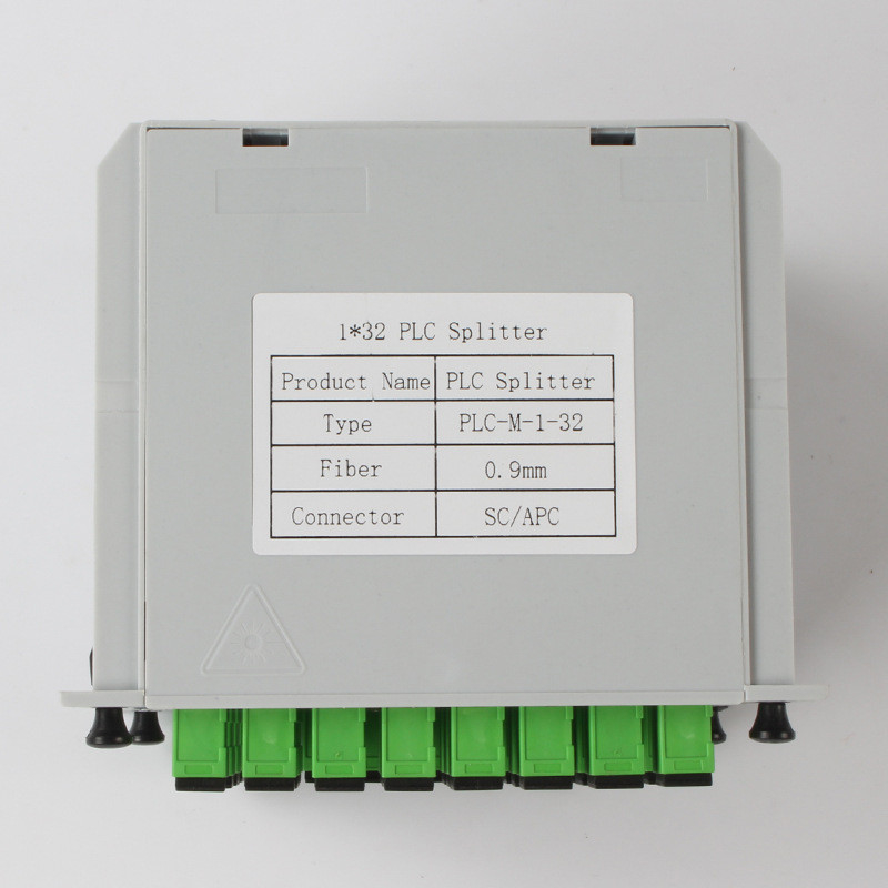 1X32 Fiber PLC Splitter SC APC Connector 1310nm RL 55db Fiber 0.9mm