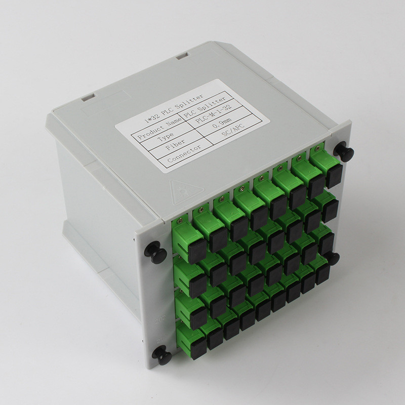 1X32 Fiber PLC Splitter SC APC Connector 1310nm RL 55db Fiber 0.9mm